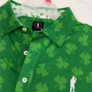 U Suck at Golf Mens Shamrock Green Clover Golf Polo Shirt Size XL